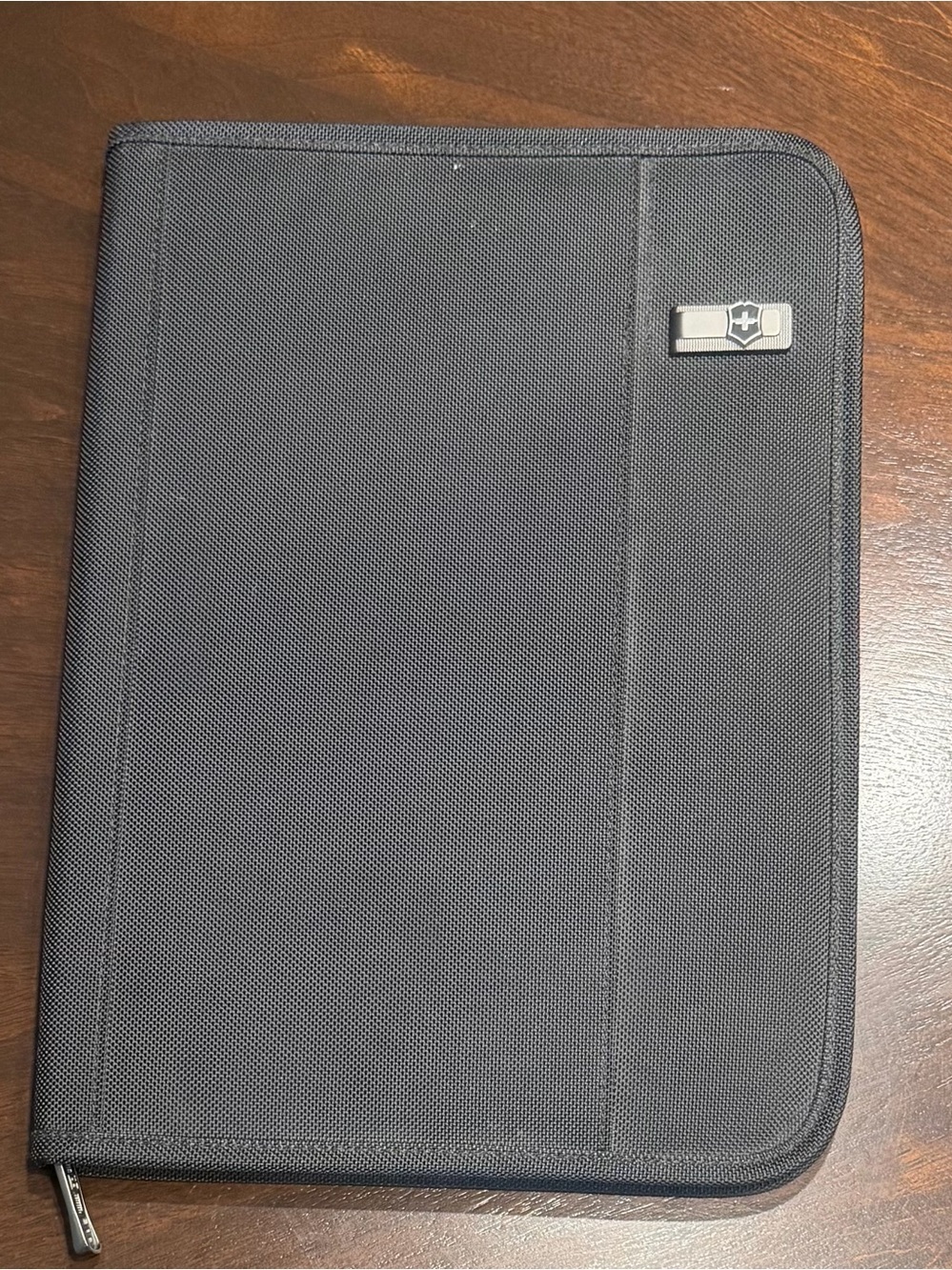 Victorinox Black Zippered Tablet Folio with Logo Badge